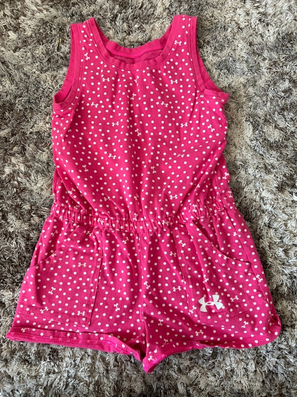 Under Armour Hot Pink Polka Dot Girls' Athletic Romper